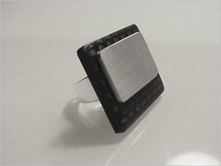 Handmade Ring by Carbon Fiber and Aluminum