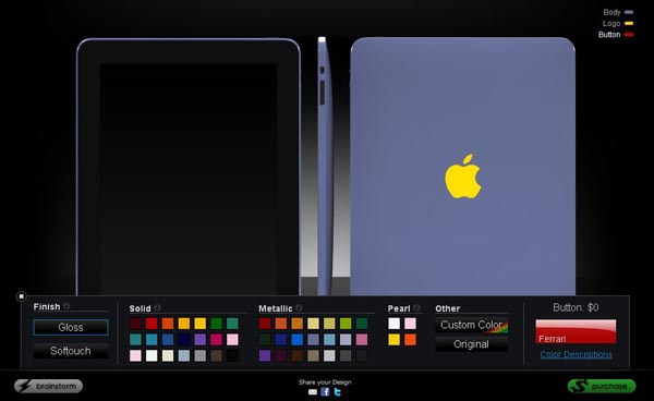 Through ColorWare Custom IPad Color Gadgetsin