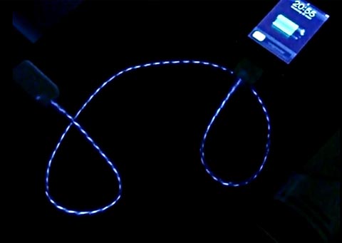 Lighted iPod and iPhone charge cable