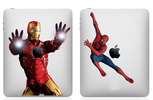 Full Color Superhero iPad Decal Adds Iron Man and Spider Man