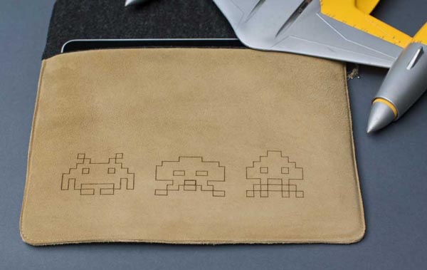 Space Invaders iPad Leather Sleeve