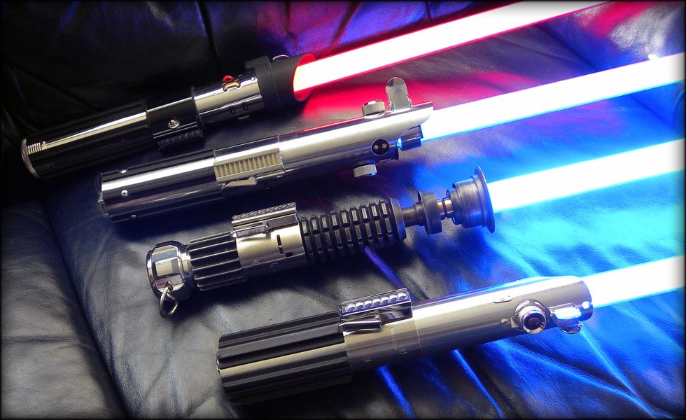 No doubt, his Star Wars lightsabers are the best homemade Star Wars props 