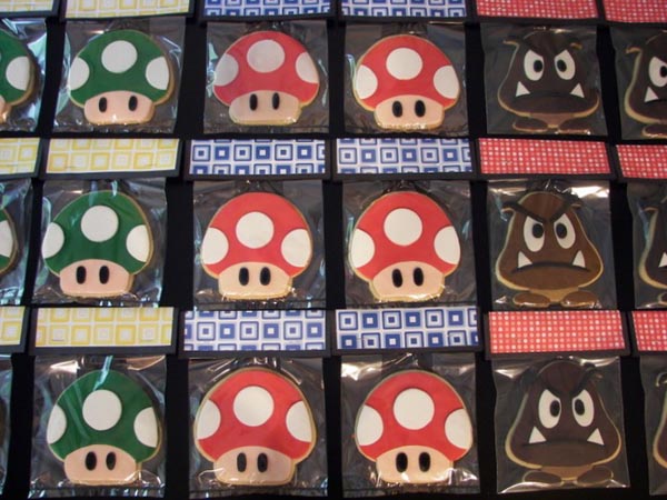 Custom Super Mario Cupcake Toppers and Cookies
