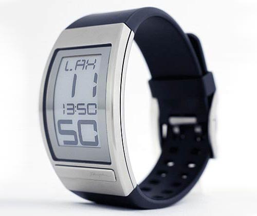 Phosphor World Time Curved E-Ink Watch