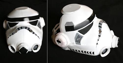 Star Wars Stormtrooper Helmet Built with Milk Jug