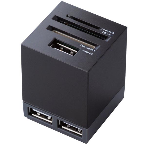 Elecom Mini USB Hub Integrated Card Reader