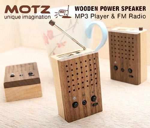 Motz Wooden Mini Speaker Doubled as MP3 Player