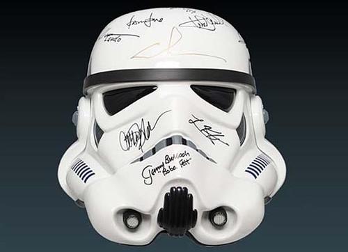 Star Wars Stormtrooper Helmet with Signatures of George Lucas and More
