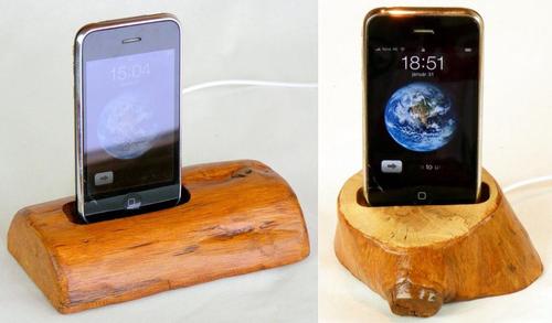 Handmade Wooden iPhone and iPod Dock