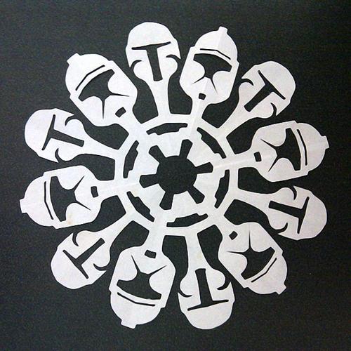 Make Your Own Star Wars Themed Paper Snowflakes