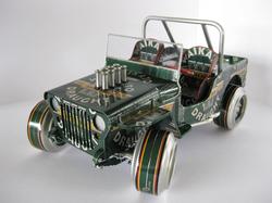 Handmade Model Cars Built with Recycled Cans