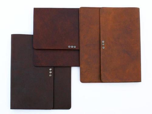 Handmade Riveted Antique Saddle Tan Leather iPad 2 Case