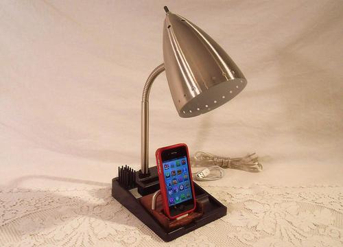 Handcrafted Vintage Lamp with iPhone Dock