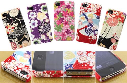 Kimono iPhone 4 Case with Japanese Traditional Fabric