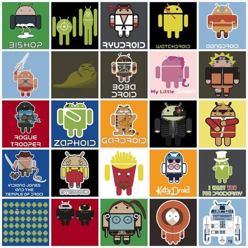 Google Android Themed Illustrations Combined with Other Pop Culture