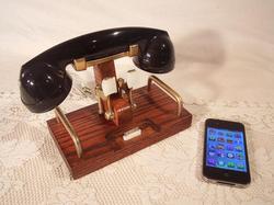 Handcrafted iPhone Dock with Retro Bluetooth Handset
