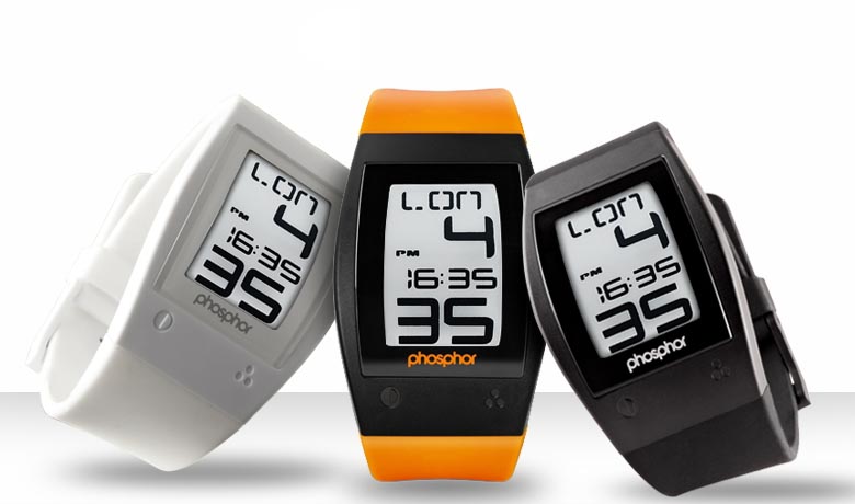 Phosphor World Time Sport E-Ink Digital Watch