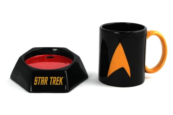 Star Trek Mug with Transporter Sound Effect Coaster