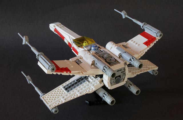Star Wars X-Wing Starfighter Built with LEGO Bricks