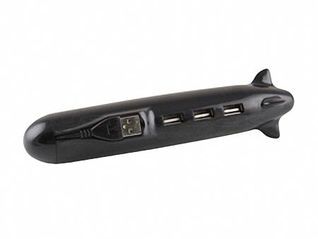 Submarine Styled USB Hub with Card Reader and Bluetooth Dongle