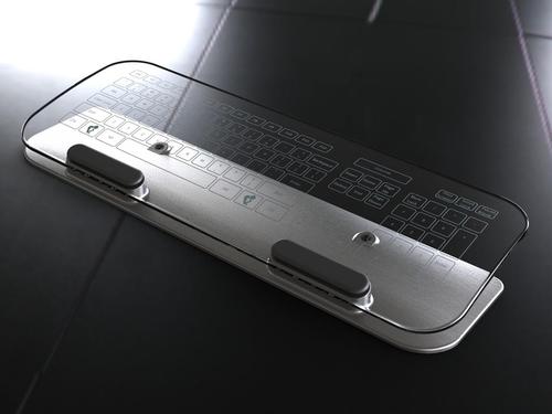 Glass Multi-Touch Keyboard and Mouse