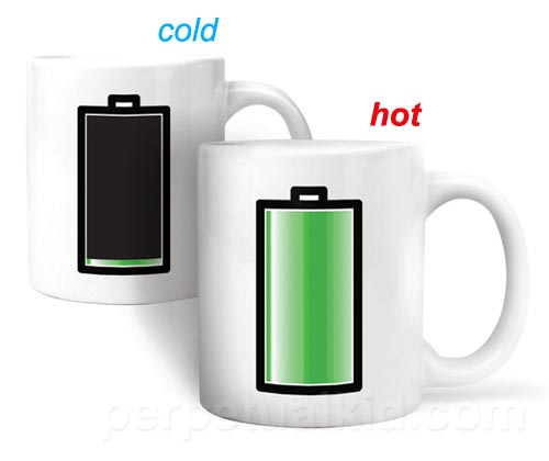 Heat Sensitive Battery Coffee Mug