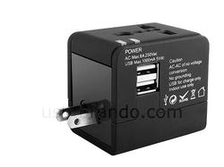 Universal Travel Adapter with 2-Port USB Charger