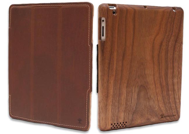 Handmade Wooden iPad 3 Case with Leather Cover
