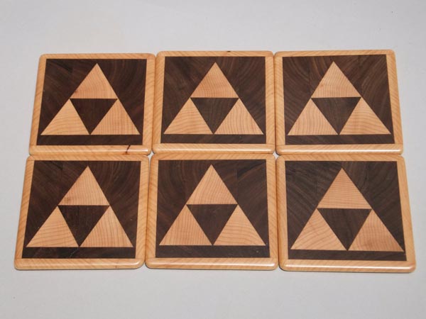 The Legend of Zelda Triforce Wooden Coaster Set