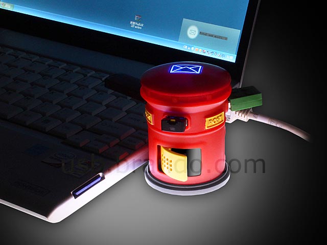 Post Box Shaped Email Notifier with USB Hub