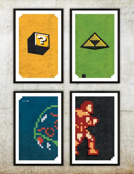 Retro NES Video Game Inspired Poster Set
