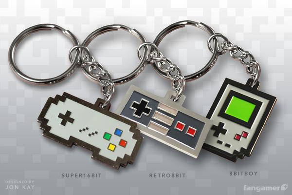 Retro Game Console Themed Keychains