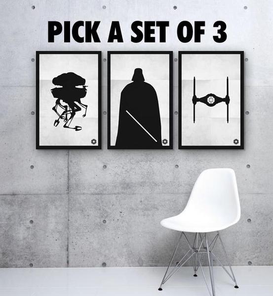 Black & White Star Wars Poster Set