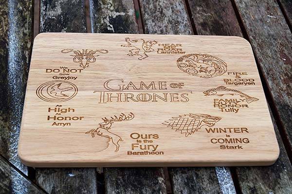 Handmade Game of Thrones Wooden Cutting Board