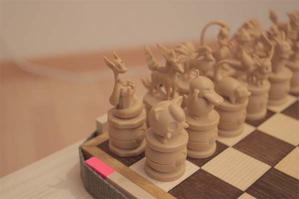 3D Printed Pokemon Chess Set