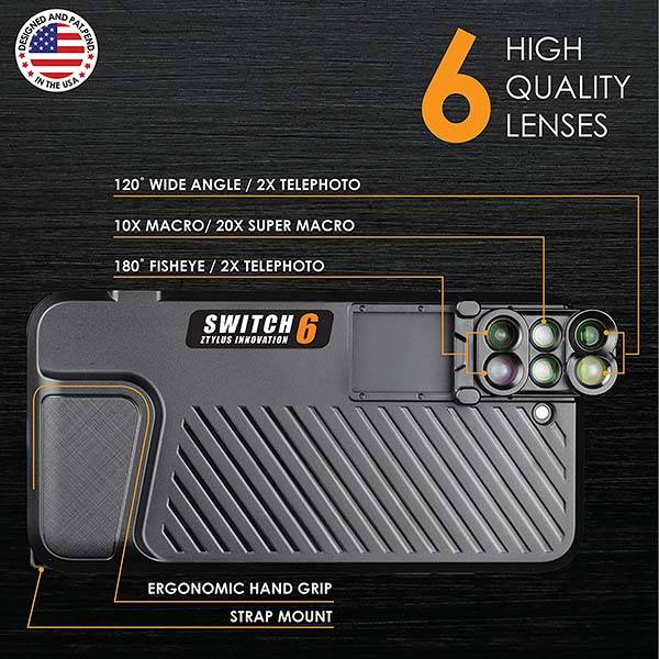 Ztylus Switch iPhone 7 Plus Case with 6-In-1 Lens Kit