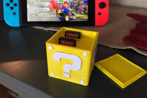 3D Printed Mario Question Block Nintendo Switch Card Holder