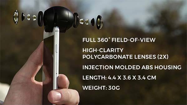 Fishball 360 Clip-on Lens for iPhone