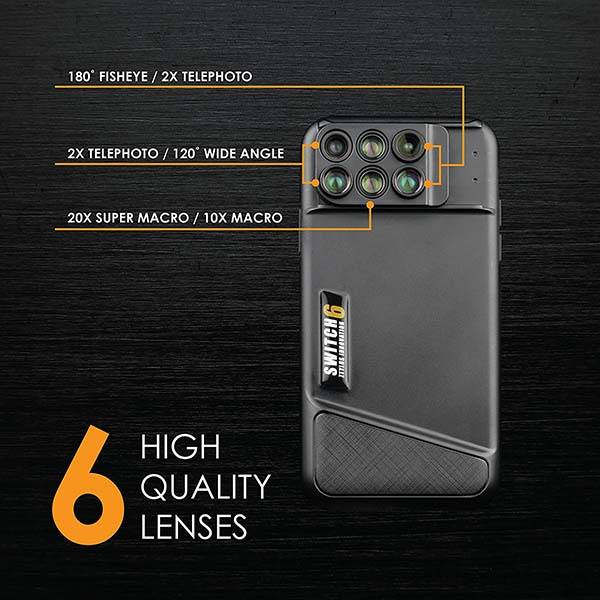 Ztylus Switch 6 iPhone X Case with 6-In-1 Lens Kit