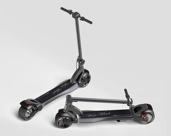 WideWheel Folding Electric Scooter with Ultra Wide Tires