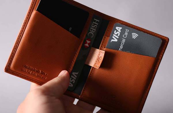 Handmade Leather Card Wallet with RFID