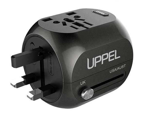 UPPEL Universal Travel Adapter with USB and USB-C Ports