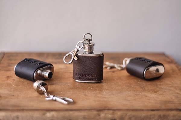 Handmade Mini Leather Keychain Flask