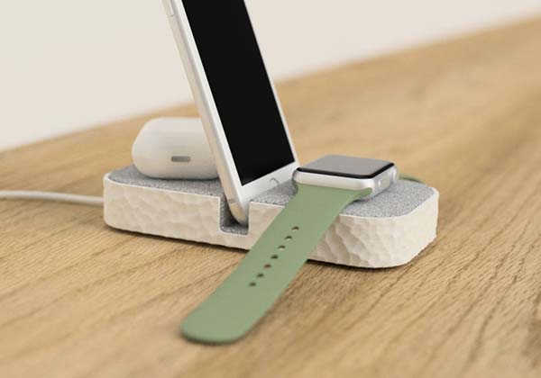 The 3D Printed iPhone Dock with Apple Watch Holder
