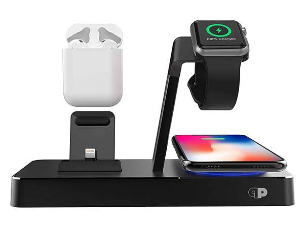 The PowerBase Charging Station with Wireless Charging Pad and Two USB Ports