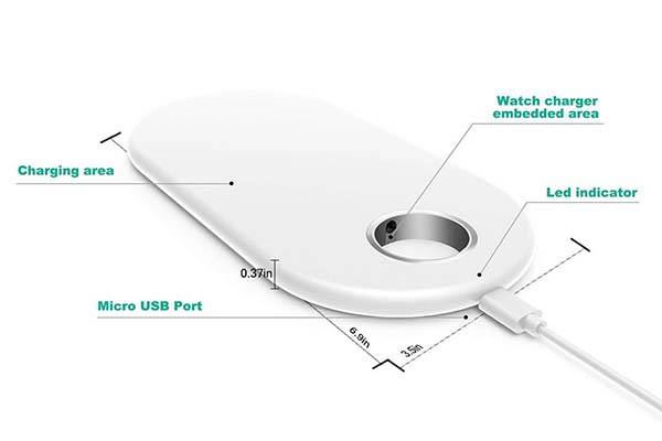 Newgam Minimal Wireless Charging Pad with Apple Watch Stand