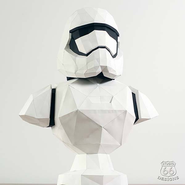 Star Wars Darth Vader and Stormtrooper 3D Paper Sculptures