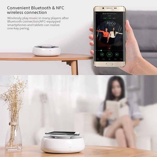 The Compact Bluetooth Speaker with Wireless Charging Pad