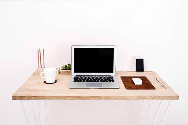 The Handmade Modern Desk with Integrated Desk Organizer