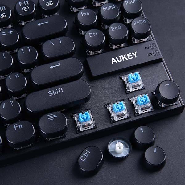 Aukey KM-G11 Typewriter Style Compact Mechanical Keyboard